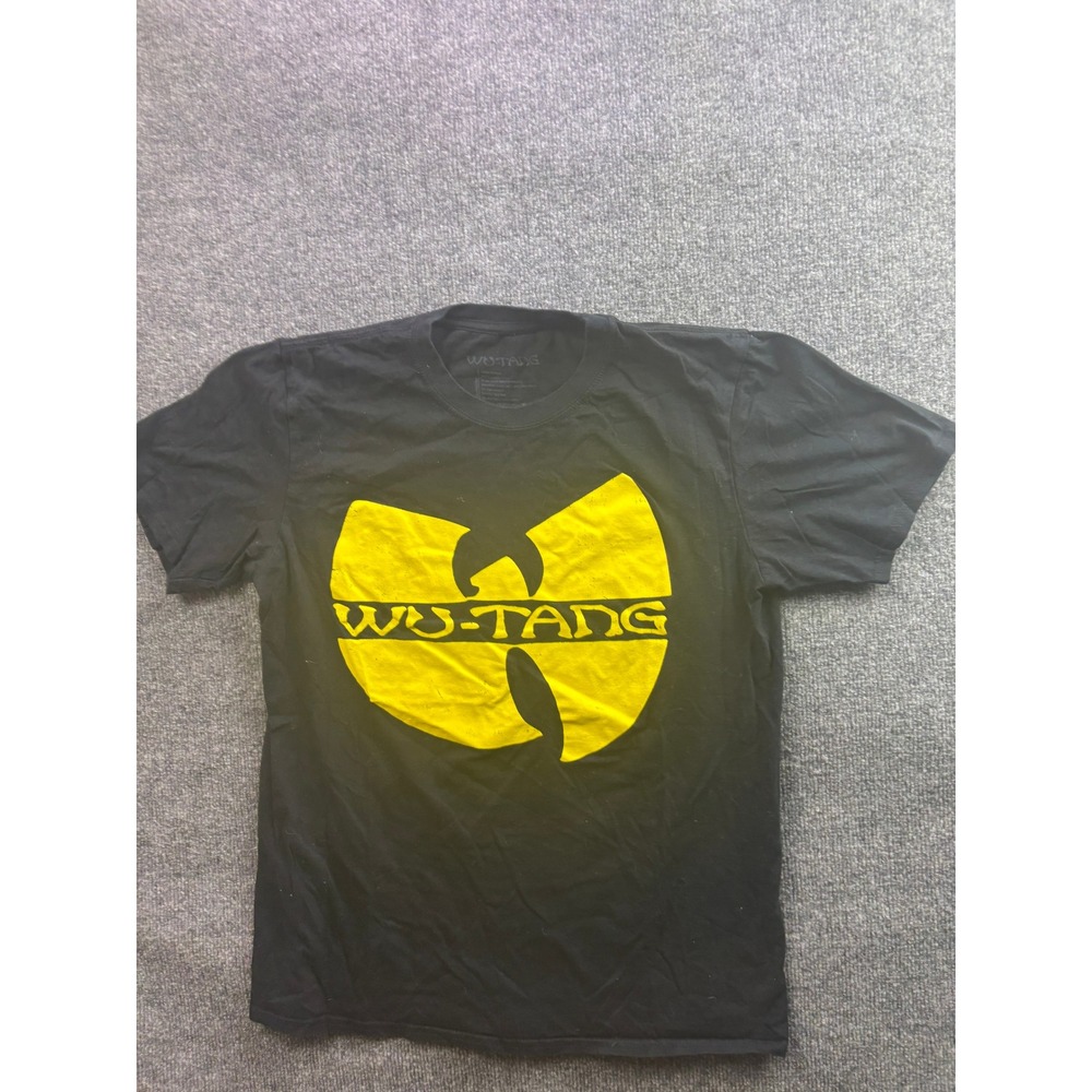 Wu-Tang Clan T-Shirt Mens Medium Black Yellow Logo Graphic Hip Hop Tee